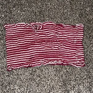 Red & White Crop Top